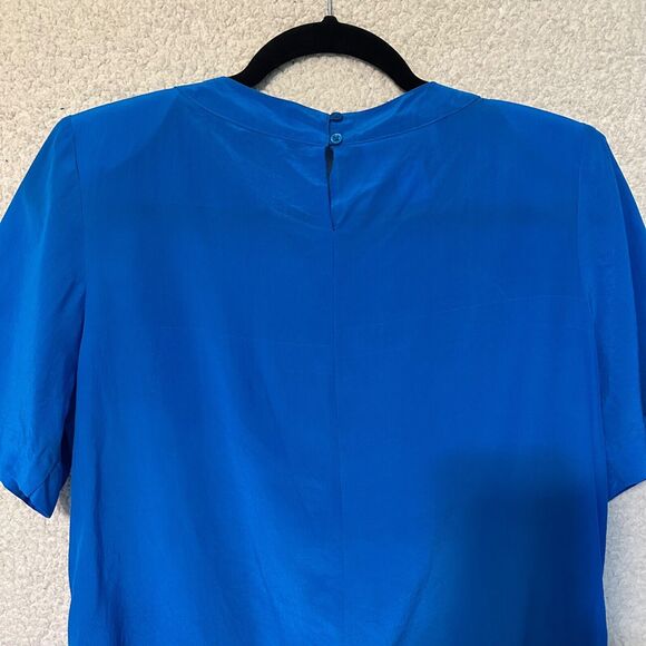 Vintage Silk Studio by Claude Bennett Womens Size 10 Short Sleeve Blouse Casual - Picture 8 of 11